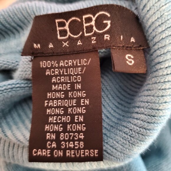 BCBG Maxazria Sweater - Lightweight Turtleneck Turquoise Size Small EUC - Picture 3 of 4